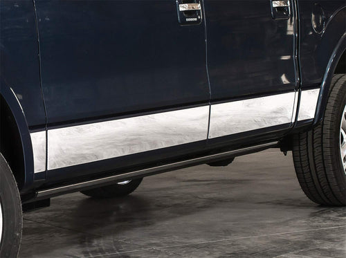 ICI T3006-304M Rocker Panel Trim Stainless Steel Fits 2002-2008 Dodge RAM 1500 & 2003-2008 Dodge RAM 2500/3500 Quad Cab Short Bed Without Body Side Molding–8in Wide-12 Pcs-Installs Body Line Down