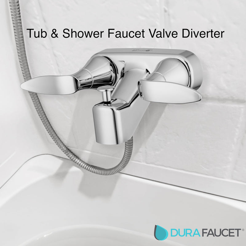 Dura Faucet RV Tub, Shower Faucet Valve Diverter DF-SA110LH-CP with Winged Levers (Chrome)
