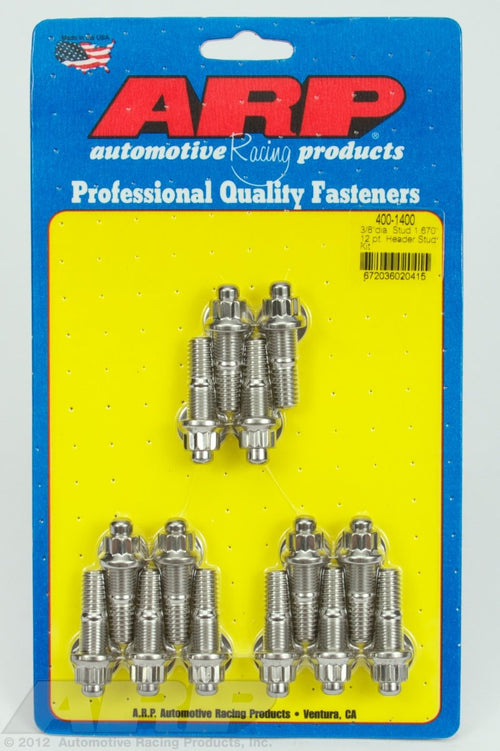 ARP 3/8" x .750" UHL Stainless Steel Header Stud Kit - 14 Piece 400-1400