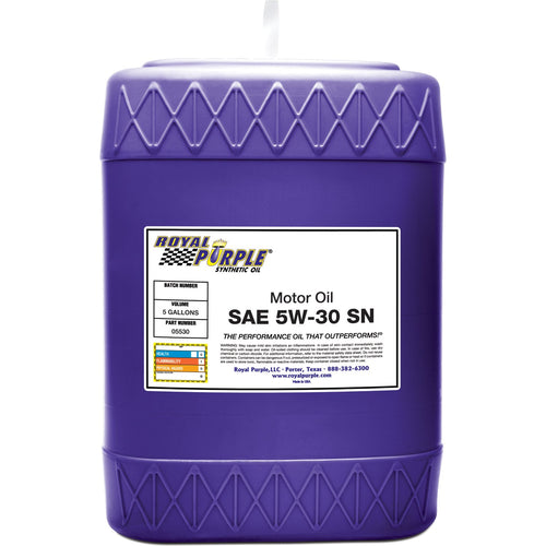 SAE 5W-30 Royal Purple High Performance Synthetic Motor Oil - 5 Gallon API-Licensed