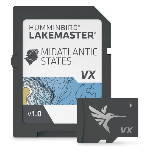 LakeMaster Humminbird Mid-Atlantic V1 Map SD Card for Fish Finders