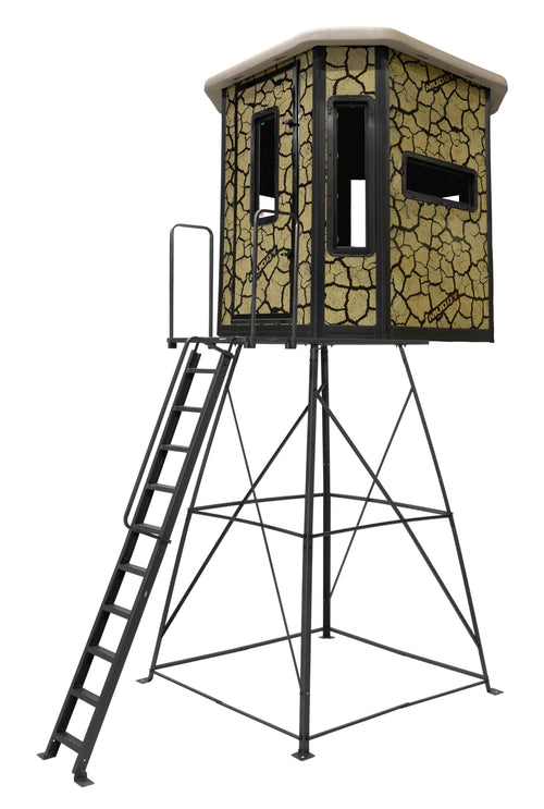 Bull Box Blind Muddy w/Elite 10' Tower/Steel Wall Construction/Cracked Mud Camo