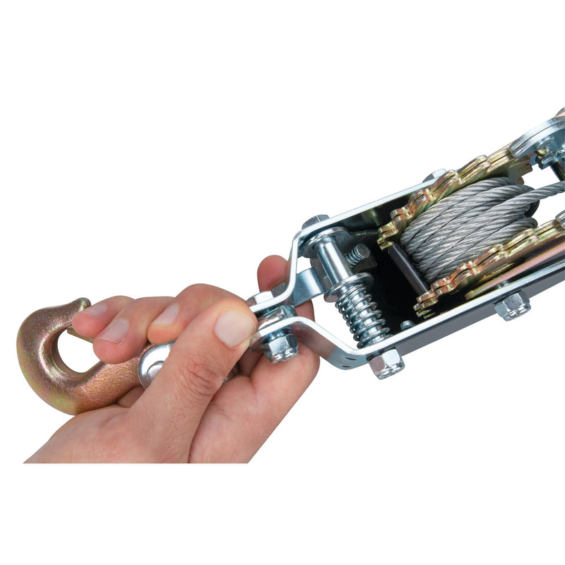 50-100 Performance Tool Dual Gear Power Puller - 2 Ton Capacity Winch With 6' aircraft cable