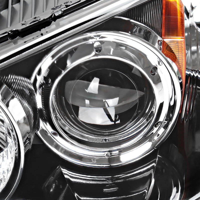 Halogen Projector Headlights SPEC-D TUNING Black Compatible with 2004-2009 Mazda 3 4Dr Sedan, Left + Right Pair Headlamps Assembly