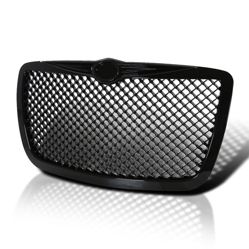 Black Mesh Honeycomb Style Spec-D Tuning Front Hood Grille Compatible with 2005-2010 Chrysler 300/300C