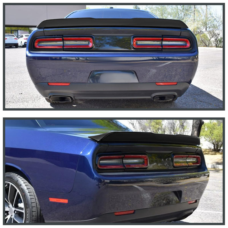 SRT Style Spec-D Tuning Matte Black Rear Trunk Spoiler Compatible with 2008-2017 Dodge Challenger All Models