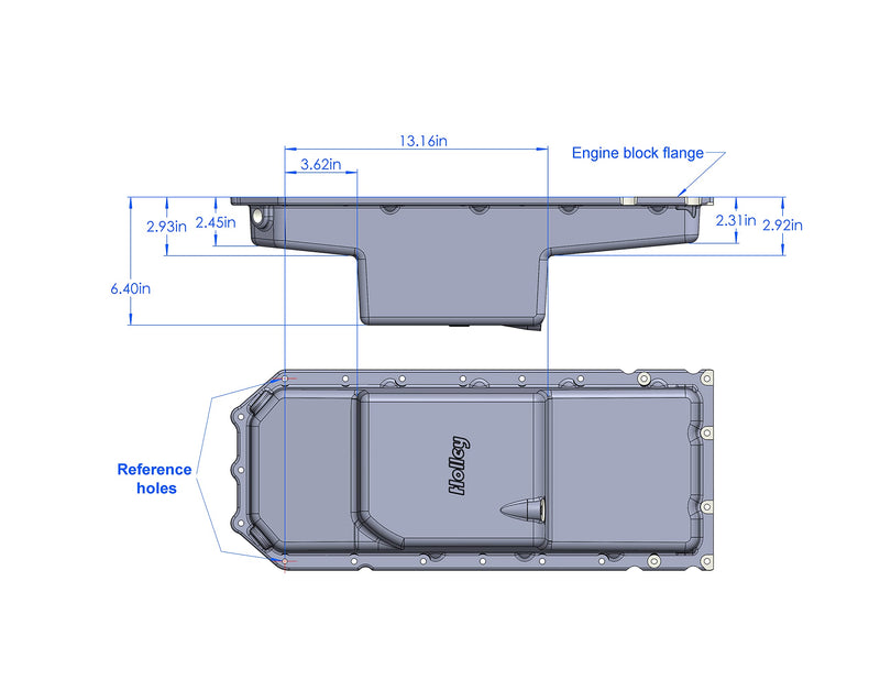 Gen III Hemi Engine Swap Holley 302-61BK Oil Pan - Black