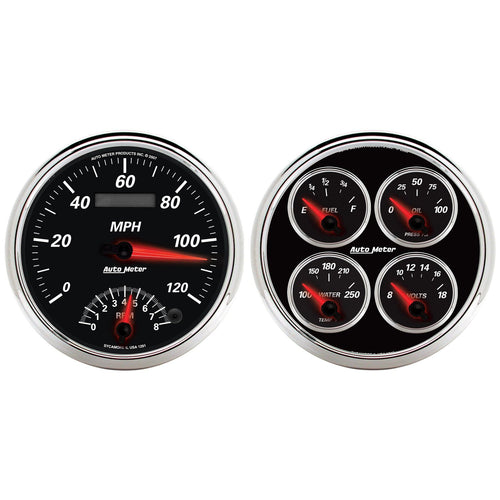 Auto Meter 5" Tachometer / Speedometer Combo Kit Designer Black II Box