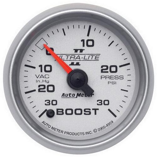 Auto Meter Ultra-Lite II 2-1/16" 30 in. Hg/30 PSI Full Sweep Electric Vacuum/Boost Gauge 4959