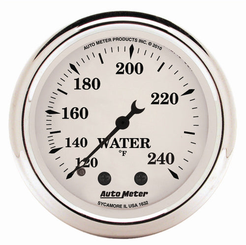 Auto Meter Old Tyme 1632 White Mechanical Water Temperature Gauge