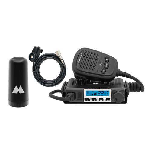 MXT115VP3 Midland® – 15 Watt GMRS MicroMobile® Two-Way Radio - Off Roading Outdoor Farm - Extended 3dB gain Universal Lip Mount Antenna Dustproof Noise-Canceling Microphone - 8 Repeater Channels