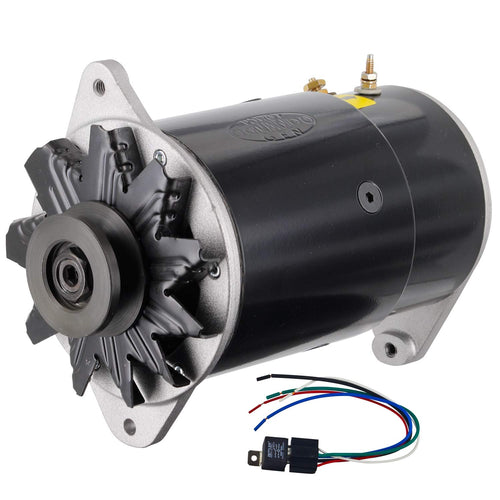 PowerGEN Alternator Powermaster 82051-4 (GM Black Long 90A 12V 1957-'58 Buick "Push to Start" w/Pulley for 3/8" Belt), 1 Pack