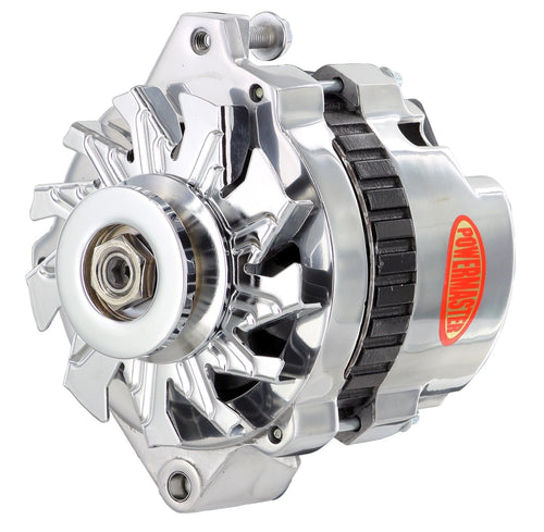 Alt GM CS130 Powermaster Polish 140A 1V Pulley Str MTG 6.14" Side BAT Post 1-Wire or OE Hookup