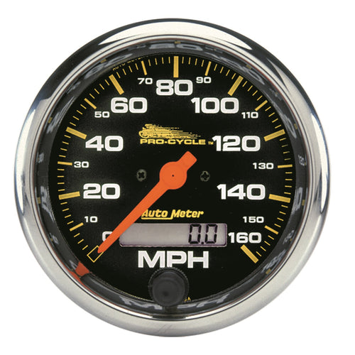 Speedometer AutoMeter 19354 Gauge (Pro-Cycle Gauge, Speedo, 3 3/4", 160 Mph, Elec, Black, Pro-Cycle)