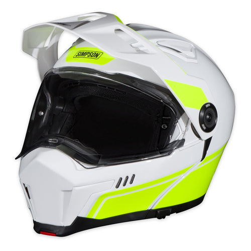 Journey Bandit Simpson Motorcycle Helmet - Yellow/White - 2XL | Off Road Dirt Bike UTV Motocross ATV | Modular Full-Face Flip Up | Clear Pinlock Anti-Fog Visor Shield | DOT ECE Certified (JBDWY2X)