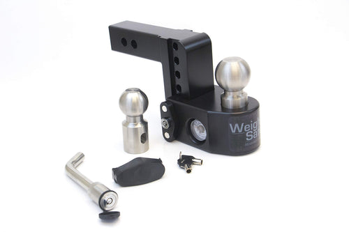 Weigh Safe 4" Drop Hitch, WS42KACERBLA, 2" Receiver - Adjustable Aluminum Trailer Hitch Ball Mount w/Built-in Scale, 2 Stainless Steel Balls (2"&2-5/16") Keyed Alike Lock Hitch Pin Black CERAKOTE
