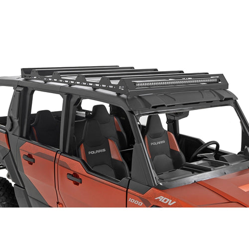 Rough Country Roof Rack with 210W 40" LED Combo Beam for 2024+ Polaris Xpedition ADV 5 - Modular UTV Roof Cargo Rack with Rugged, Trail-Ready Design