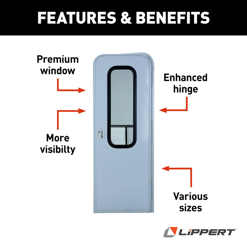 Lippert Upgraded RV Radius Entry Door with Right Hinge and Screen Door