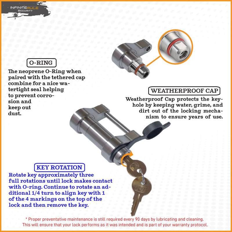 Trailer Latch Lock 61181 for Dexter Drop N Go Auto Latch Coupler - 2" Ball
