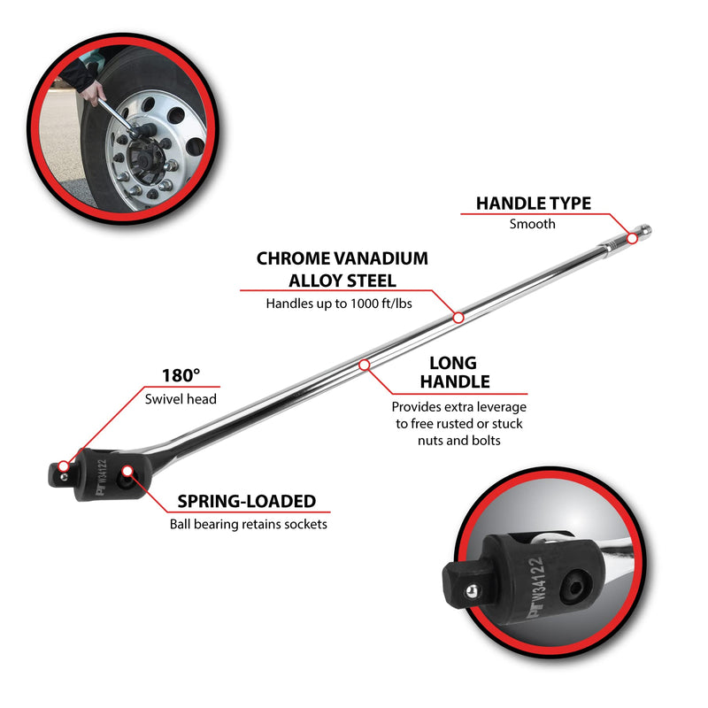 W34122 Performance Tool 3/4-Inch Drive 40-Inch Jumbo Breaker Bar