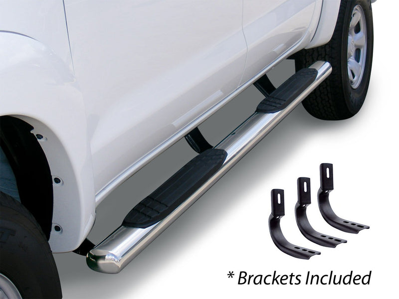 Go Rhino 4" Sidesteps & Brackets OE Xtreme | Cab Length, Polished Stainless Steel | 684443280PS | Fits 2024 Toyota Tacoma Double Cab