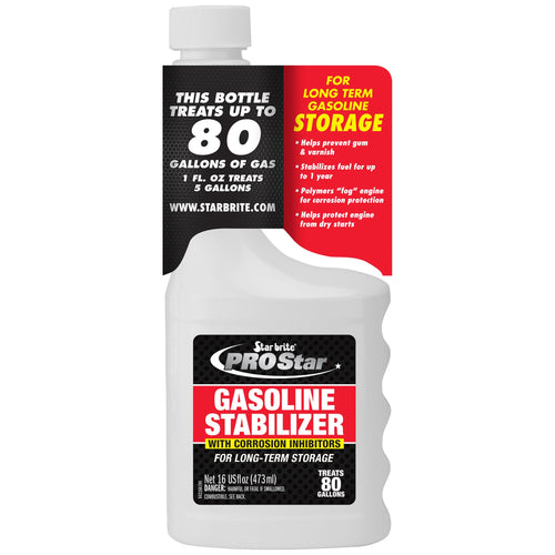 PRO STAR BRITE Gasoline Stabilizer - Fog & Protect Stored Engines & Entire Fuel System from Corrosion - Keep Gas Fresh for up to 1 Year - EZ Store EZ Start - 16 OZ (084316)