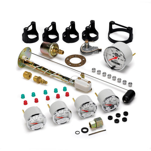Auto Meter Arctic White 1302-00408 Kit Box with Mechanical Speedometer Gauge for GM - 5 Piece