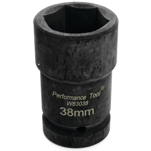 W83038 Performance Tool 38mm Heavy Duty Metric Socket with 20mm Recessed Square Combo for Isuzu, Hino, Mitsubishi Fuso and Import Trucks