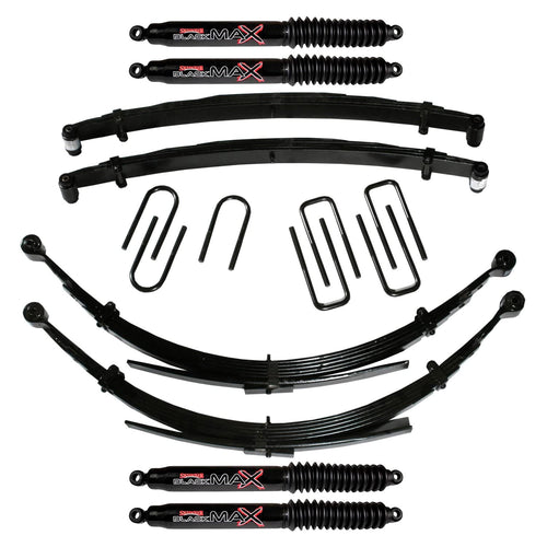 Skyjacker Suspension Lift Kit D600CKS-B w/Shock Black MAX Shocks 5-6 in. Lift Incl. Front/Rear Leaf Springs Front/Rear U Bolt Kits Front Bushing Kit