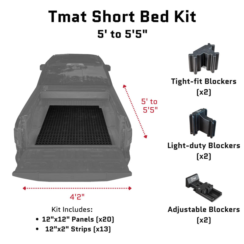 Truck Bed Mat Tmat & Cargo Management System (Short Bed 5' to 5'5")