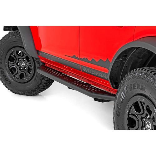 Rough Country Running Boards OV2 for Ford Bronco (2021-2025) 4-Door - Contoured Side Step Bars, Easy Bolt-On Install