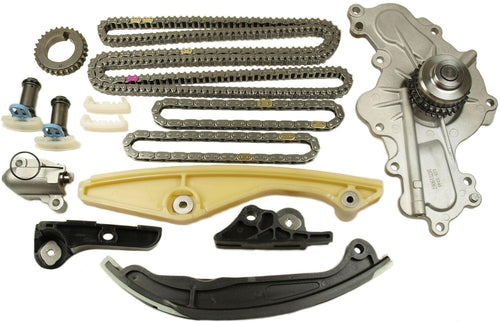 Cloyes Kit 9-0738SWP Contains: Crankshaft Sprocket Timing Chain (3) Chain Guide (5) Chain Tensioner (3) Tensioner Guide Water Pump. Engine Timing Chain Kit