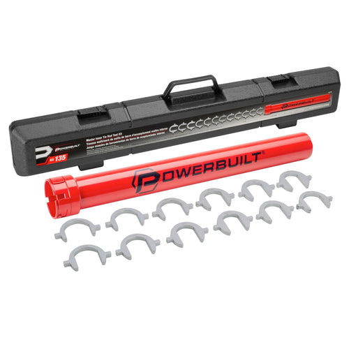 Powerbuilt Master Tie Rod Inner Removal Tool Kit, 13 Pieces, Steering and Suspension, Adapter and Extension Wrench, Storage Case - 647785