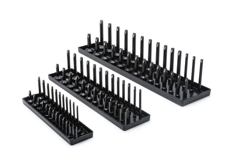 3 Pc. GEARWRENCH 1/4", 3/8" & 1/2" Drive SAE Socket Storage Tray Set, Black - 83118