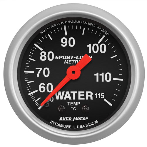 Auto Meter Sport-Comp 3332-M Mechanical Metric Water Temperature Gauge