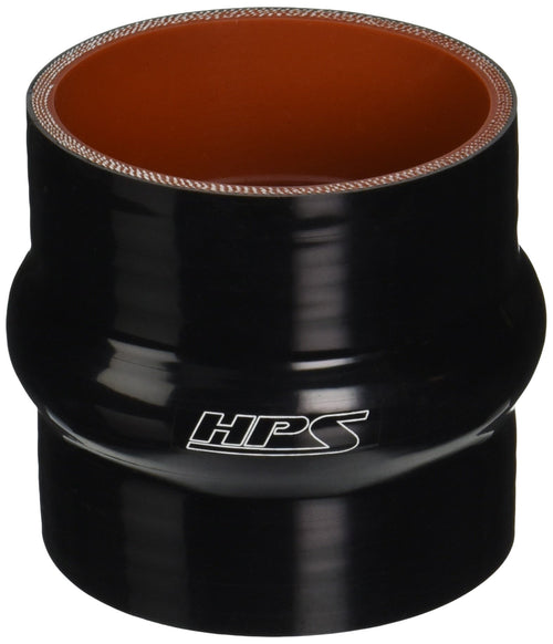 HPS Silicone High Temperature HTSHC-275-BLK 4-ply Reinforced Straight Hump Coupler Hose, 65 PSI Maximum Pressure, 3" Length, 2-3/4" ID, Black