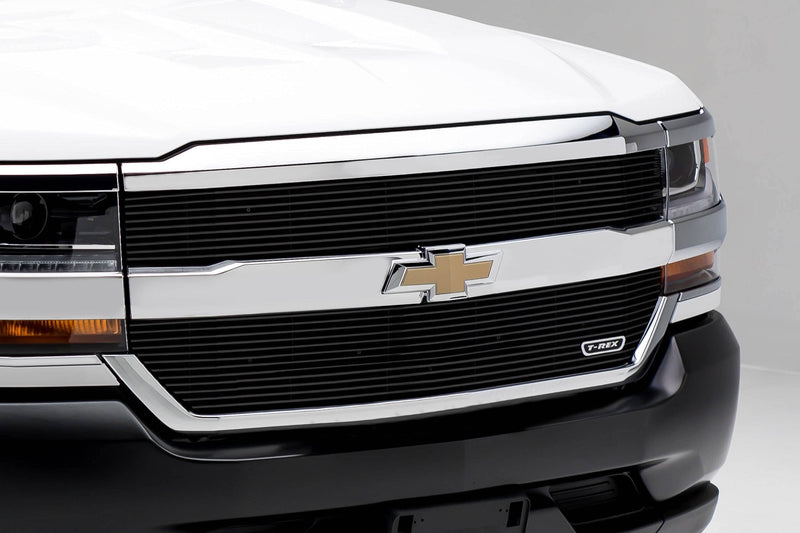 Laser Billet Grille, 2016-2018 Silverado 1500, Black, 2 Pc, Overlay - PN #6211271