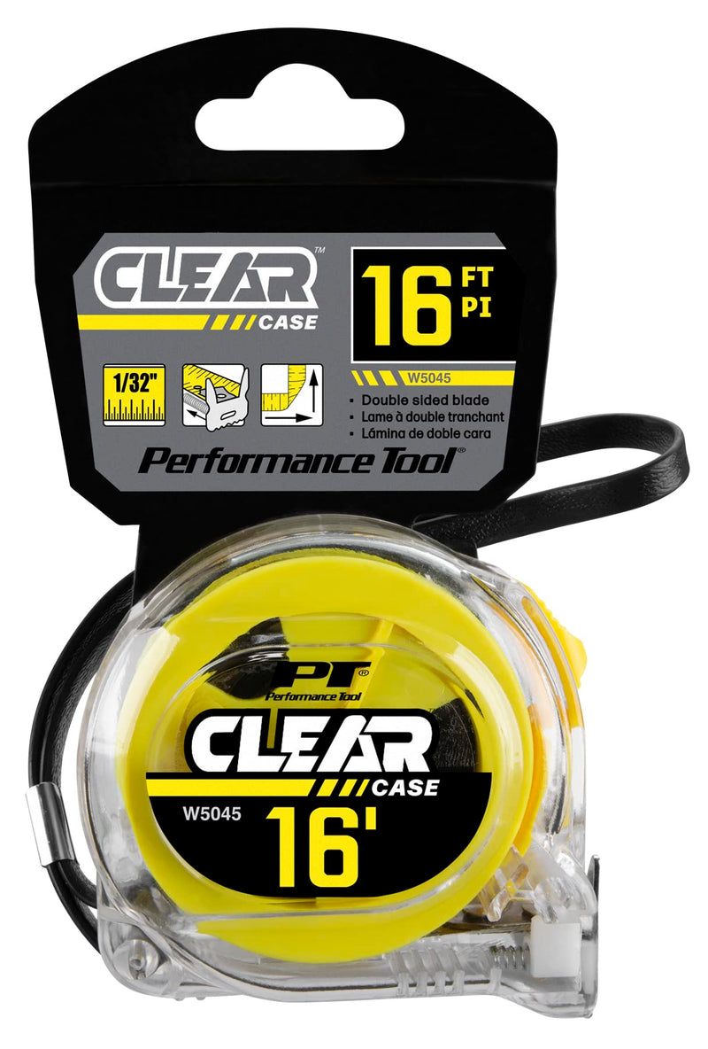 W5045 Performance Tool 16' X 1-Inch Clear Tape Measure