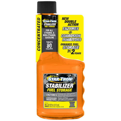 Stabilizer+ Star Tron Fuel Storage & Corrosion Protection, Treats 80 Gallons of Gas - Ideal for Motorcycles, Boats, Lawn Equipment, Classic Cars - 16 OZ (014816)