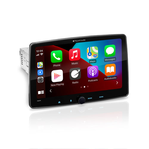 Apple CarPlay Planet Audio P90CPA Android Auto Car Receiver - Single Din Chassis with 9 Inch Capacitive Touchscreen, Bluetooth, USB, No CD DVD, Multicolor Illumination