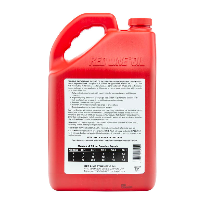 Two-Stroke Oil Red Line Racing Synthetic - Gallon 40605