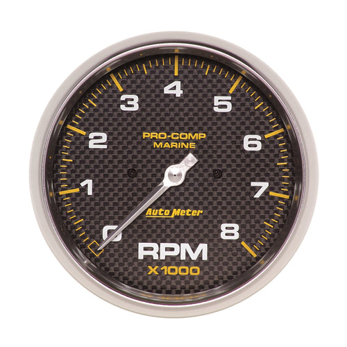 Tachometer, AutoMeter Gauge, 5", 8K RPM, Marine Carbon Fiber (200797-40)