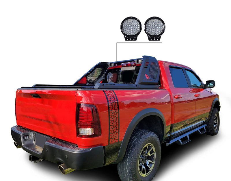 Roll Bar Vigor Incl.Set of 9" Black Round Led Light Modular Black Compatible with Silverado 1500/Sierra 1500 07-25 | Ram 1500 09-10|Ram 1500 11-25|Ford F-150 09-25|Toyota Tundra 07-25