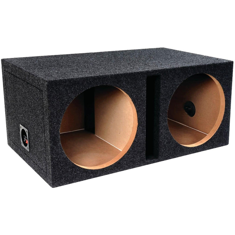 Dual Vented Bbox 12 Inch Subwoofer Enclosure - Pro Audio Tuned Dual Car Subwoofer Boxes & Enclosures - Premium Subwoofer Box Improves Audio Quality, Sound & Bass - Spring Loaded Speaker Terminals
