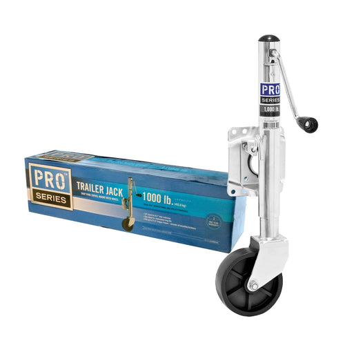 REESE Pro Series Utility Trailer Jack EJ10000101, Side Mount, 1,000 lbs. Lift Capacity, Sidewind, Bolt-On, 10 Inch Travel