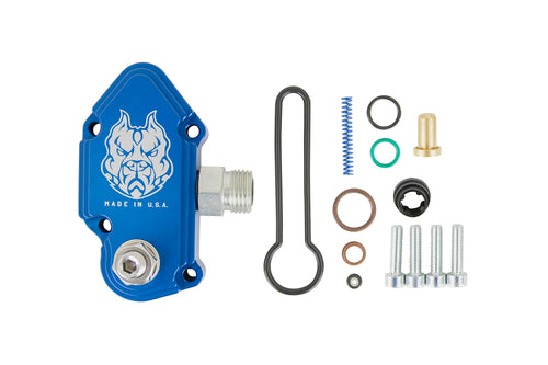 Sinister Diesel Blue Spring Kit - Adjustable Billet Spring Housing with Fuel Regulator Kit - Ford Blue Spring Kit 6.0 Powerstroke – Fast Install For 2003-2007 Ford Powerstroke 6.0L