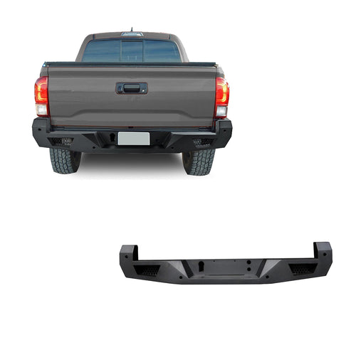 Heavy Duty Black Horse Armour Rear Bumper Matte Black Compatible with 2016-2023 Toyota Tacoma (Excludes models with Rear Cross Traffic Alert)-ARB-TA16
