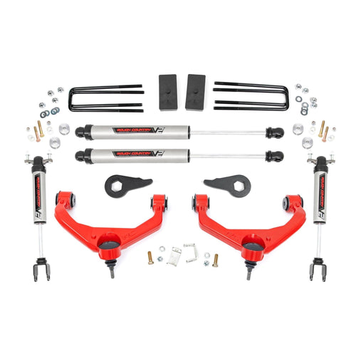 3.5" Rough Country V2 Lift Kit for 2011-2019 Chevy/GMC 2500/3500-95970RED