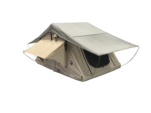 3 Person TMBK Roof Top Tent with Rain Fly Tan Base & Green Rainfly