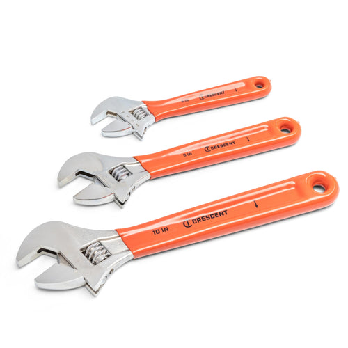 Crescent 3 Piece Wrench Set Adjustable Cushion Grip 6", 8" & 10" - AC26810CV